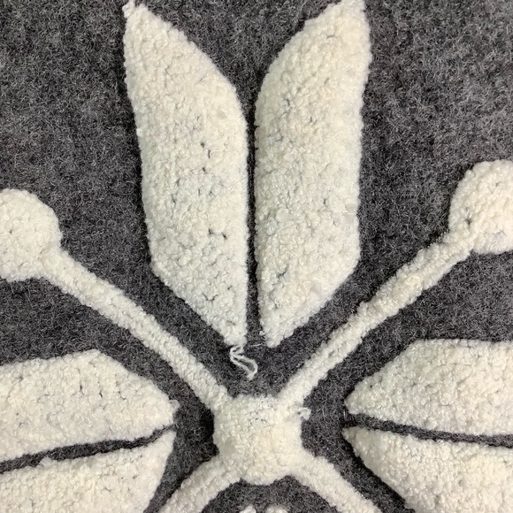 Laura Leigh Ltd. Grey Boiled Wool Zip Up Sweater Snowflakes - Picture 7 of 11